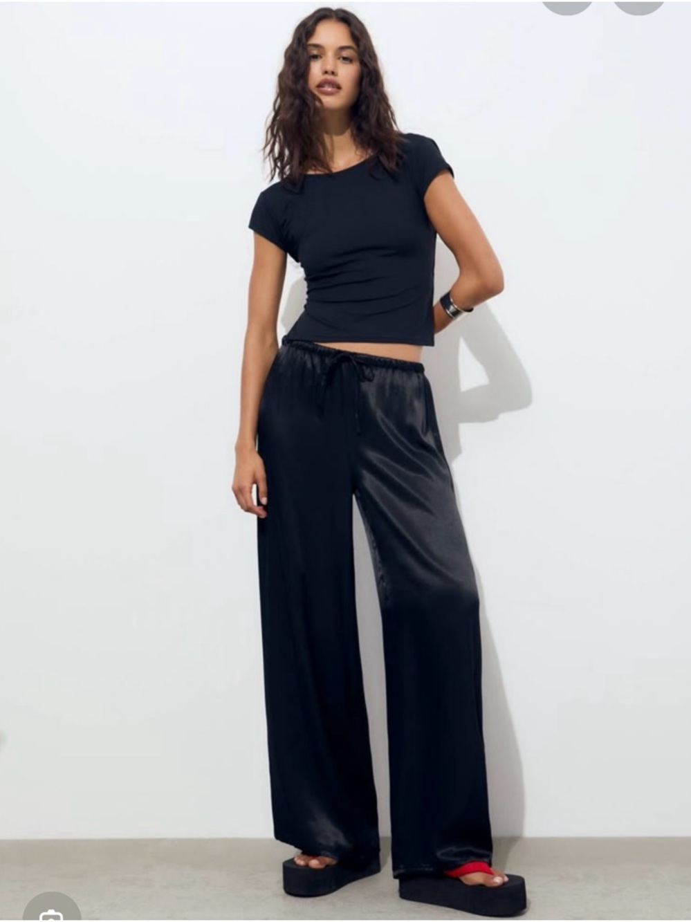 Pull&Bear Flowing Satin Pants S